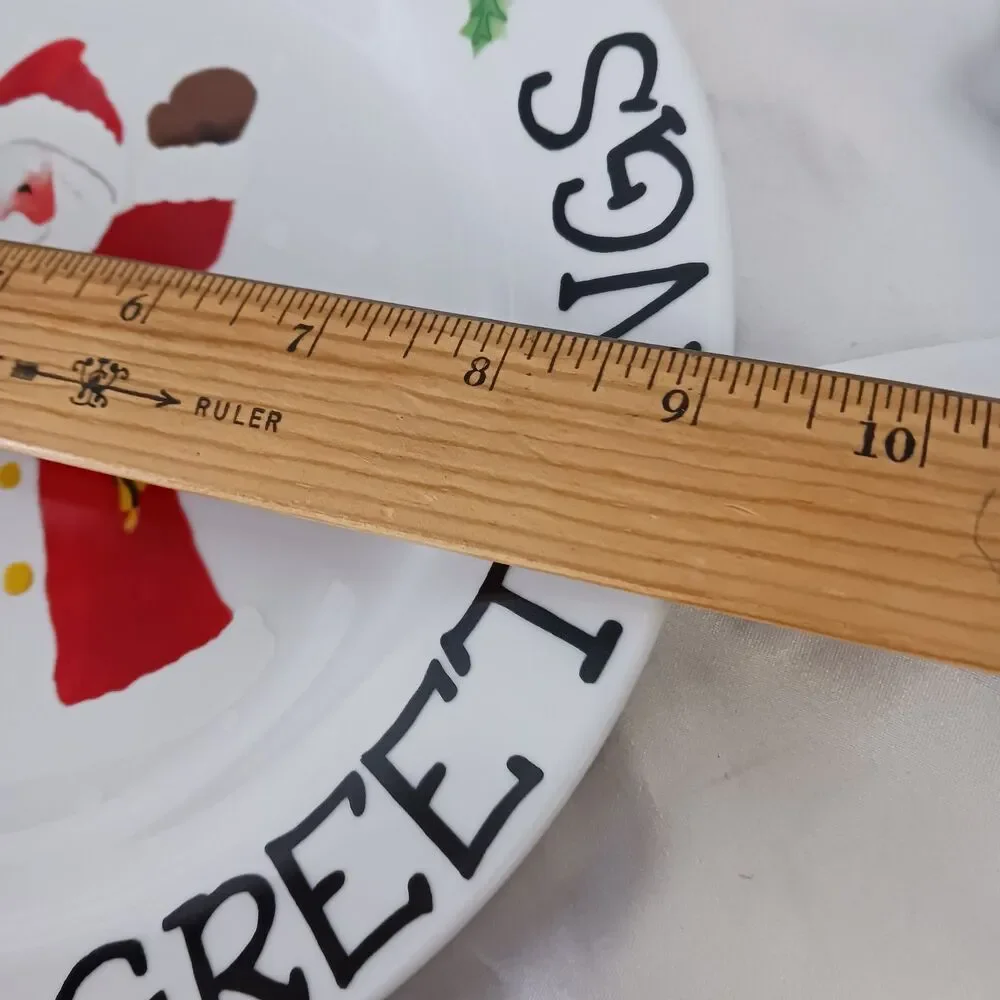 VINTAGE SEASON'S GREETINGS SANTA 9'' PLATE LTD COMMODITIES 1998